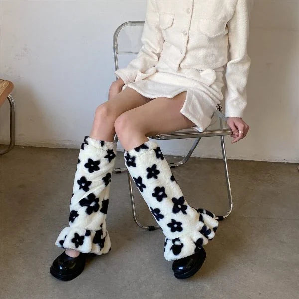 Hhomeenjoy Cozy Autumn and Winter Lace Leg Warmers