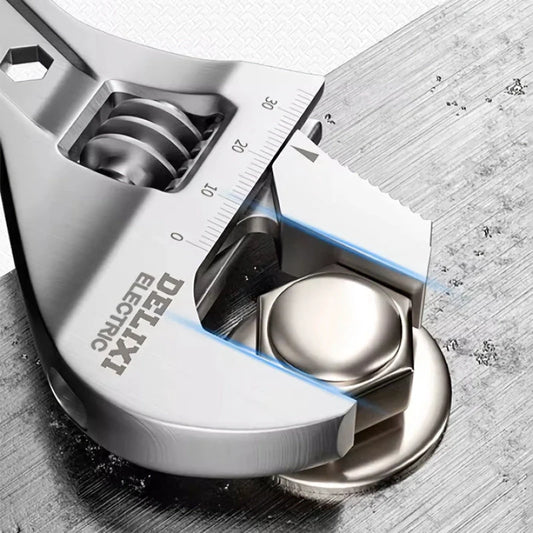 Adjustable Stainless Steel Wrench - Durable, Versatile, and Precise Tool for Plumbing, Automotive, and DIY Repairs