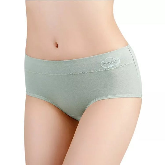 Ladies mid-rise cotton graphene antibacterial panties with tummy control in a 4-color set
