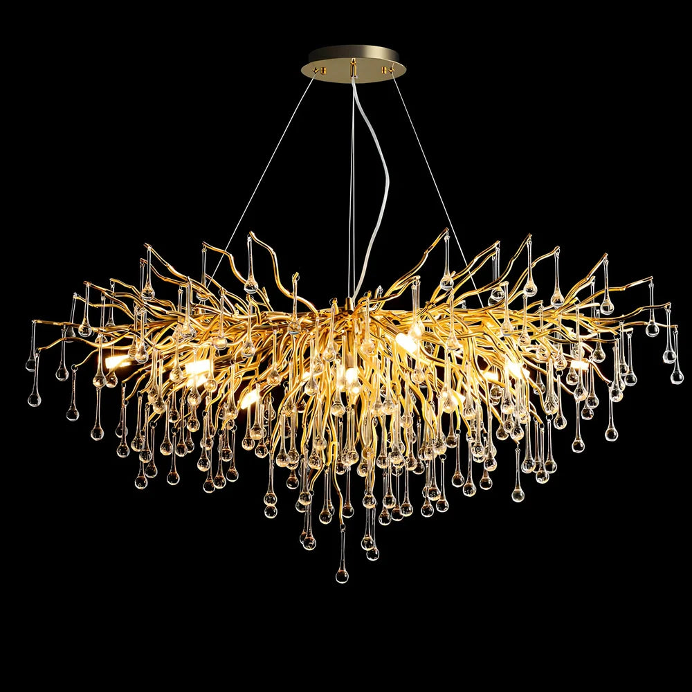 Art Deco glass chandelier with geometric patterns, adjustable suspension, 800mm diameter