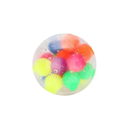 6cm TPR grape ball decompression vent toy in rainbow style, portable squeeze ball for teens and adults