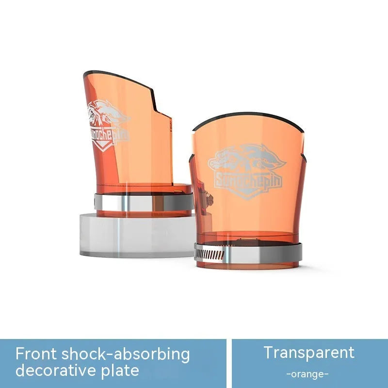 Motorcycle front shock absorber protective sleeves in transparent design with stainless steel mounting clamps