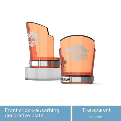Motorcycle front shock absorber protective sleeves in transparent design with stainless steel mounting clamps