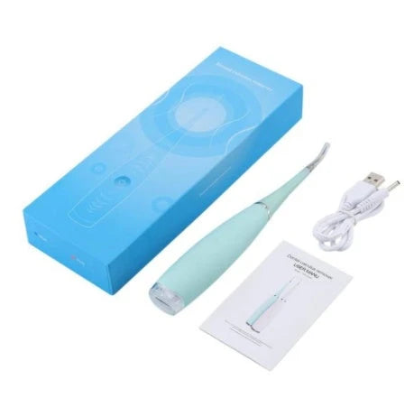 Rechargeable waterproof electric dental cleaner tool with high-frequency vibration technology for effective plaque and tartar removal