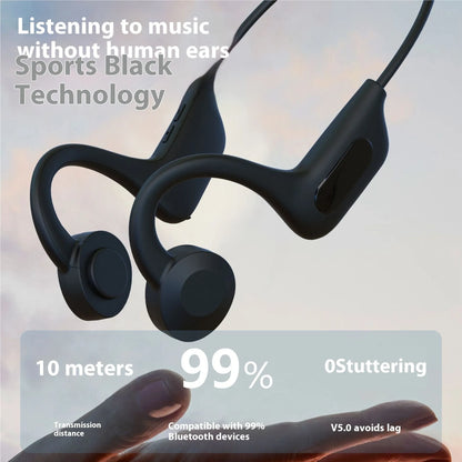 YYK-Q33 bone conduction Bluetooth headset, Q33 Black, ear-mounted ABS design with charging cable and manual