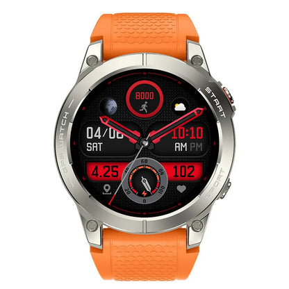 S53 Outdoor GPS Sports Smart Watch in black or orange with 1.43 inch touch screen and silicone strap