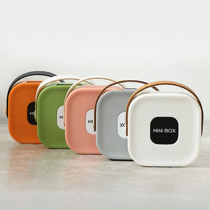 Multifunctional portable storage box for cables in Nordic White colour with lid, dimensions 15.5cm x 10.5cm