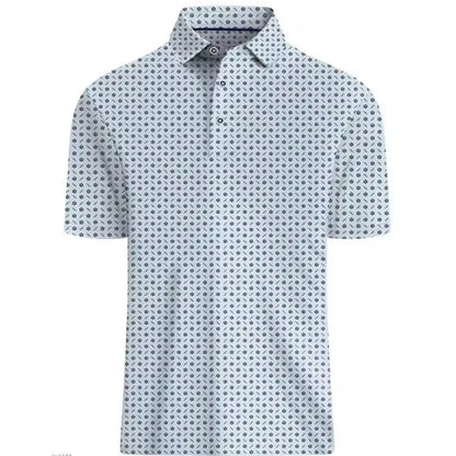 Men's 3D printed short sleeve T-shirt in Japanese retro style with zipper decoration on front.