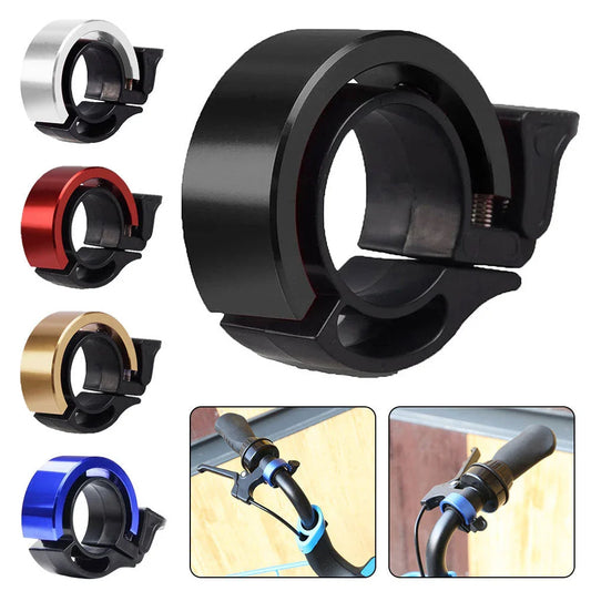 Sleek aluminum alloy bicycle bell with advanced sound alarm for safe cycling on mountain bikes and road bikes
