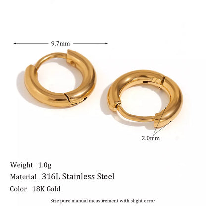 Stainless steel plated 18K ear hoop jewelry for women in golden and silver finishes