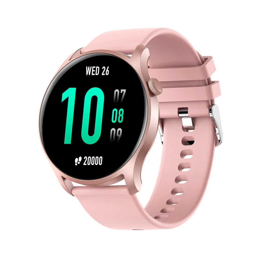 Bluetooth smart watch with heart rate monitor on a silicone strap, showing a 1.3-inch colour display.