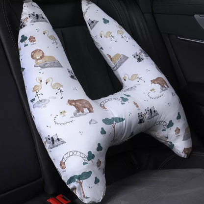 Universal car shoulder pad pillow for back row comfort, pure cotton fabric with PP cotton filling
