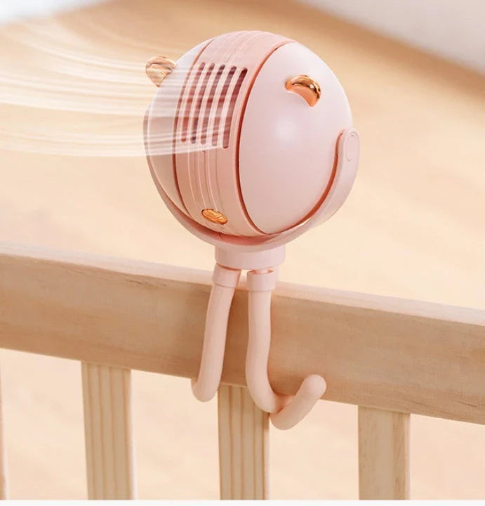A compact, whisper-quiet USB desktop fan with a sleek, space-saving design for use in dorms, offices, and other small workspaces