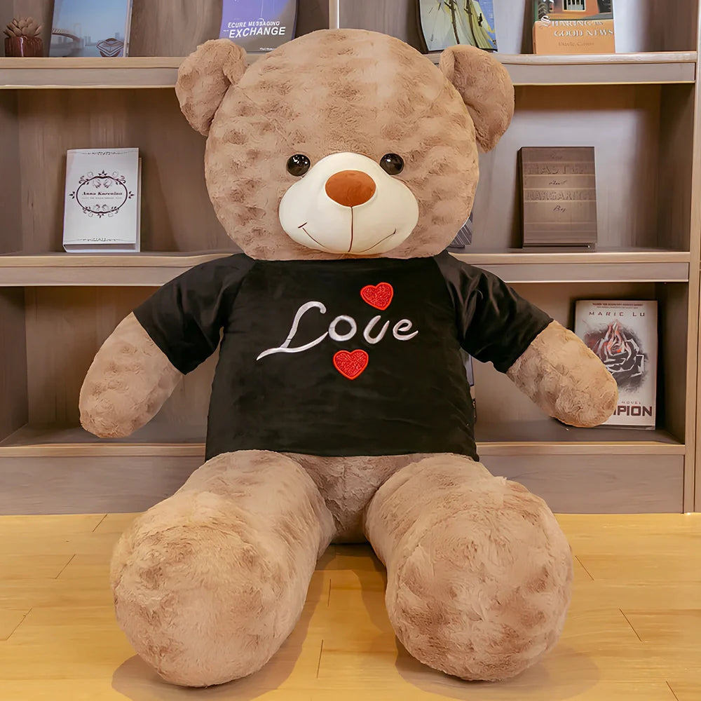 Big hugging teddy bear rag plush doll with rose velvet fabric in multiple size options from 0.8m to 2.6m
