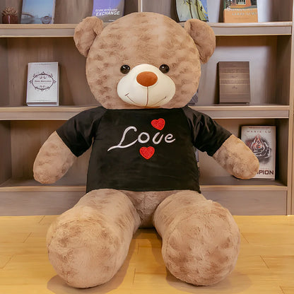 Big hugging teddy bear rag plush doll with rose velvet fabric in multiple size options from 0.8m to 2.6m