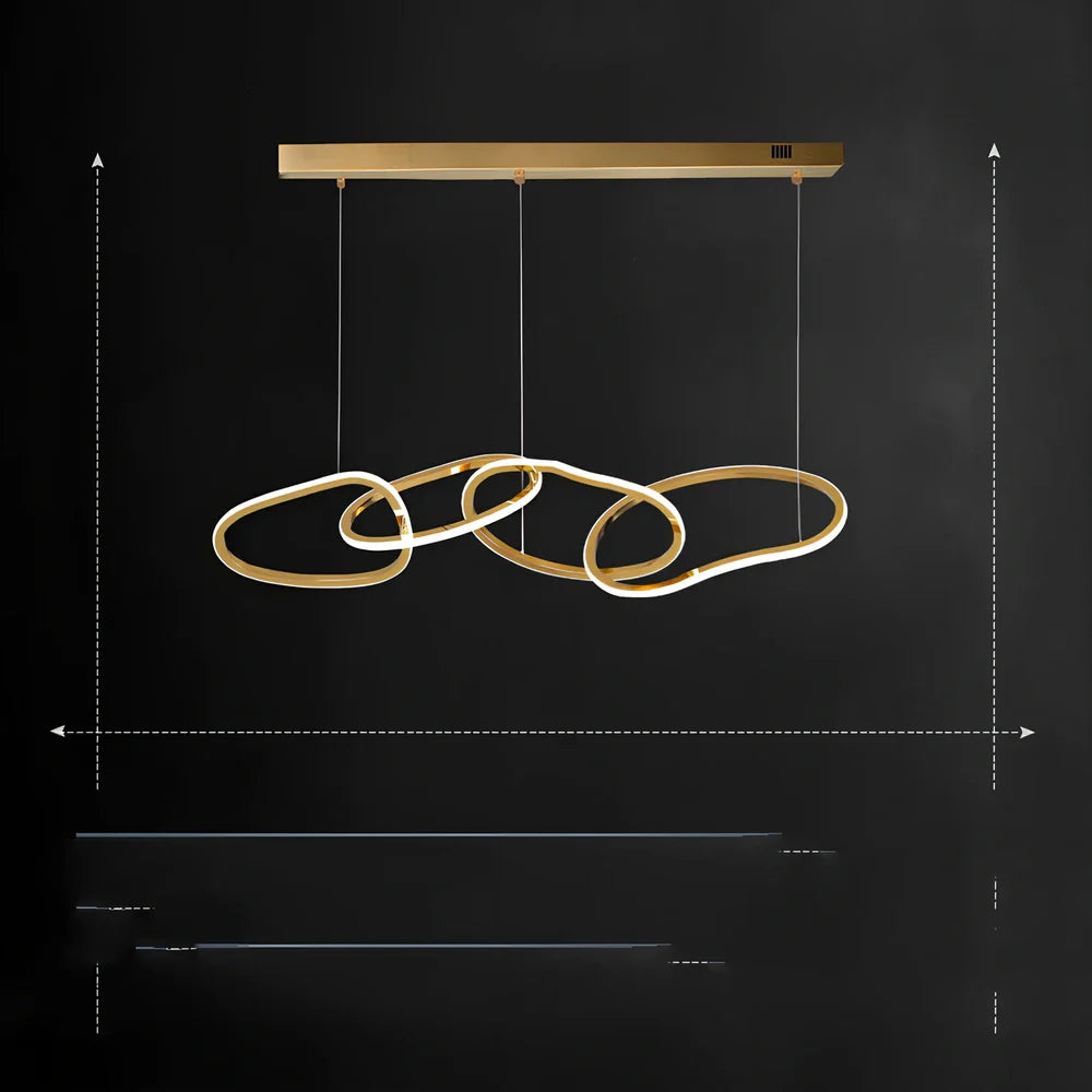 Postmodern minimalist dining chandelier with rattan and glass LED lighting