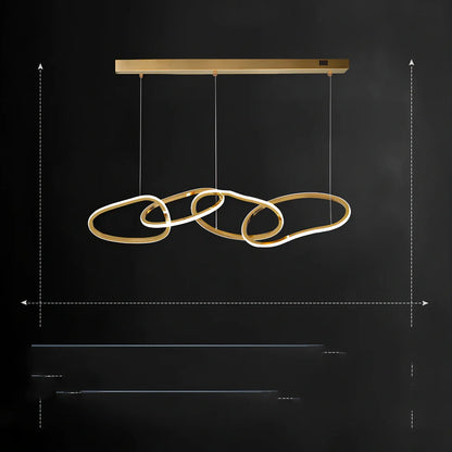 Postmodern minimalist dining chandelier with rattan and glass LED lighting