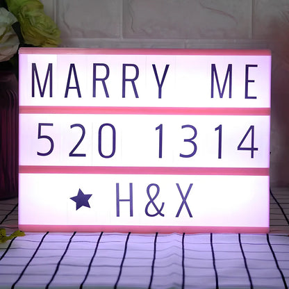 LED letter light box displaying custom message with 2700 lumen brightness