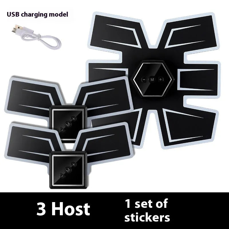 Eight-piece abdominal waist reduction massage patch set in a choice of colours including black and blue.