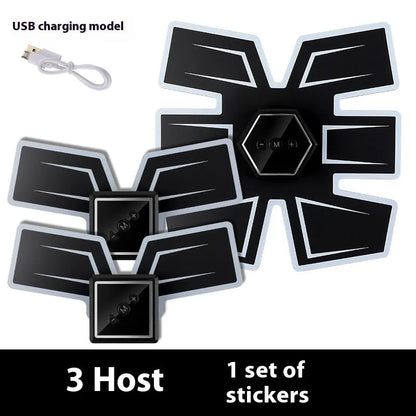 Eight-piece abdominal waist reduction massage patch set in a choice of colours including black and blue.