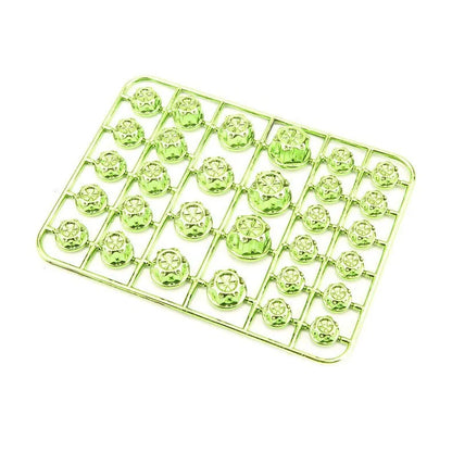 Set of 30 coloured ABS plastic screw caps for motorcycle engine bolt head customisation.