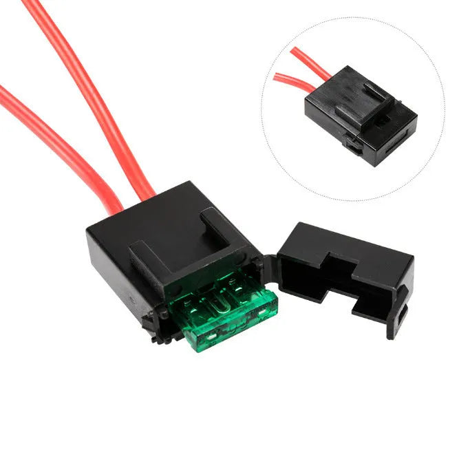 Black off road LED spotlight wiring harness with integrated switch and 2 metre cable length