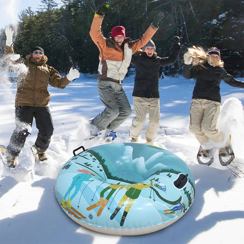 PVC winter ski ring with 2.5cm width in snow mountain, ice-snow blue, or flame red colours