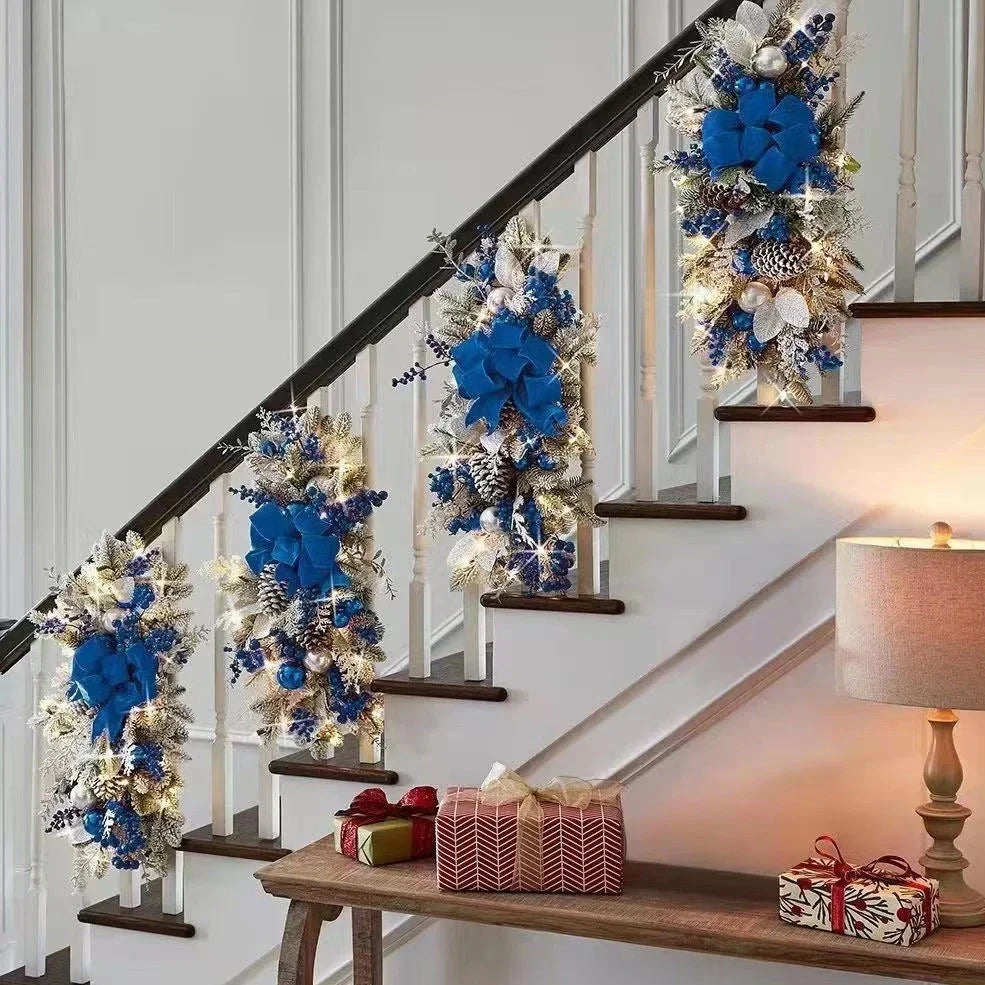 Christmas door hanging decoration measuring 50cm with plastic construction and luminous ornament options