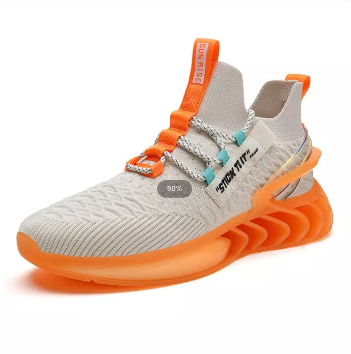 Blade Men's Summer Mesh Sports Shoes in black, orange, and blue