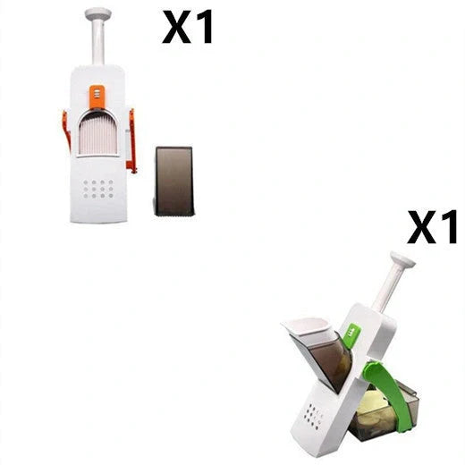 Multifunctional vegetable cutter with safety design and 30+ slicing options