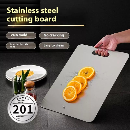 Stainless steel kitchen cutting board with anti-mold design and hanging hole