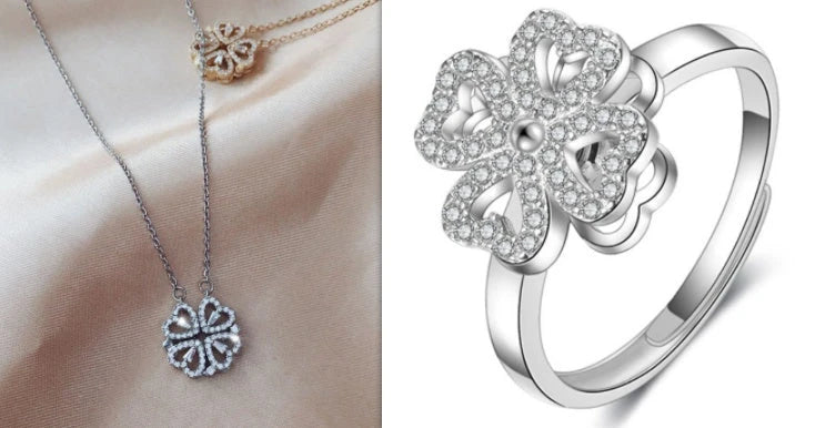 Elegant four-leaf clover necklace with magnetic and detachable design for versatile styling
