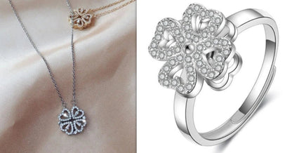 Elegant four-leaf clover necklace with magnetic and detachable design for versatile styling
