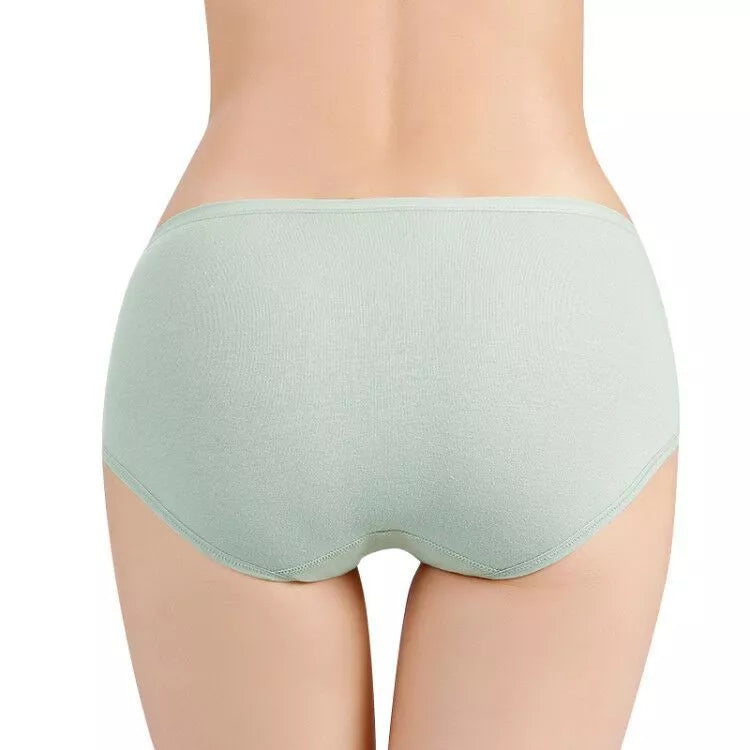 Ladies mid-rise cotton graphene antibacterial panties with tummy control in a 4-color set
