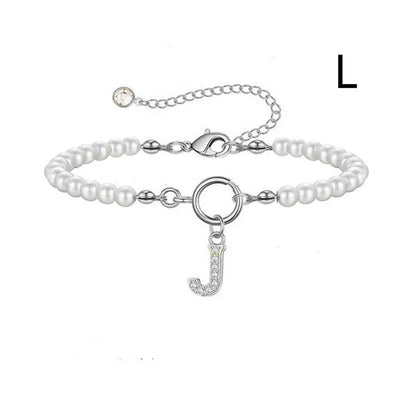 2024 fashion initial pearl bracelet for women with toggle clasp