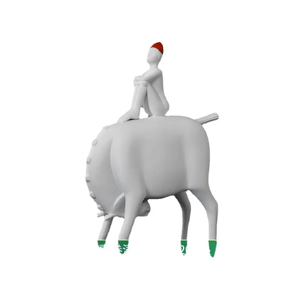 White resin animal ornament with modern simple style measuring 15cm height for children's room decor