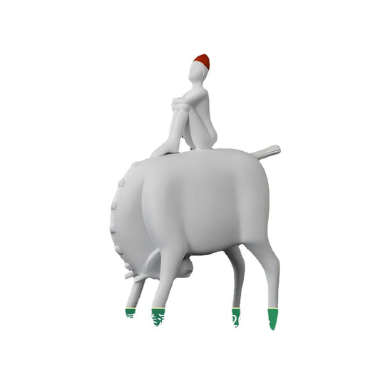 White resin animal ornament with modern simple style measuring 15cm height for children's room decor