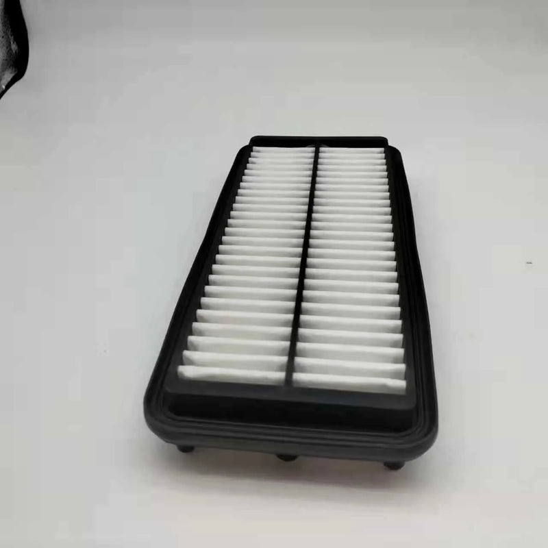 Car air filter with outer diameter 256mm x 113mm x 40mm, specifically designed for Modern vehicles, black in colour with direct replacement fit for engine air intake systems requiring precise dimensional compatibility
