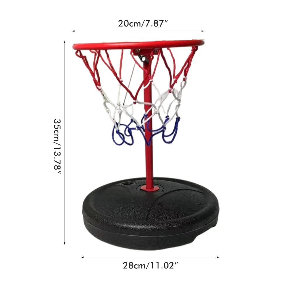 Water basketball hoop with 70×30cm playing area and 23×17.5cm basketball target for pool games