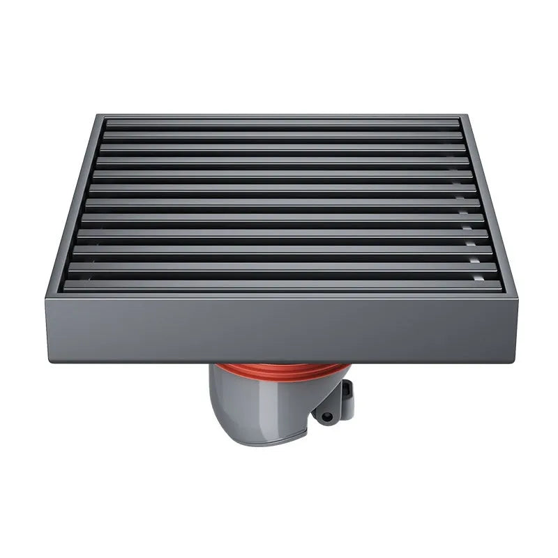 304 stainless steel courtyard deodorant floor drain with 15x15cm gun grey ABS plastic core
