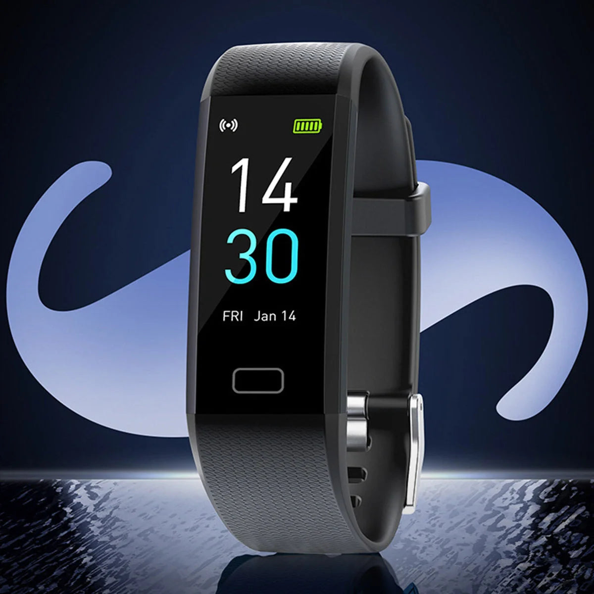 Smart watch with blood pressure and heart rate monitoring in multiple colors