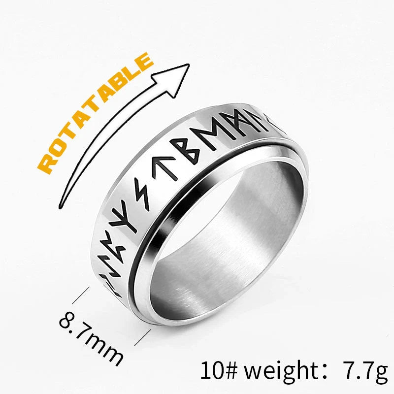Sleek and Swiveling Titanium Steel Ring in vintage-inspired design, featuring a rotatable feature for customizable style