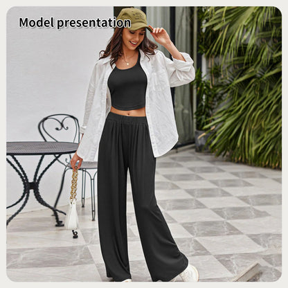 Women's solid color suit set in black and coffee, available in sizes S to XXXXL