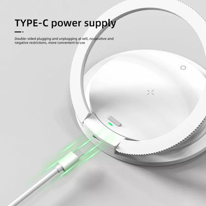 2-in-1 Wireless Charging LED Night Light in white with USB connection