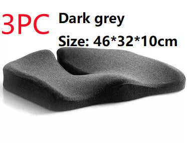 Memory foam seat cushion with non-slip bottom for office and car use