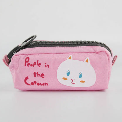 Leather pencil case, 22cm x 9.5cm x 7cm, zip closure, animal and fruit patterns, 18 colours