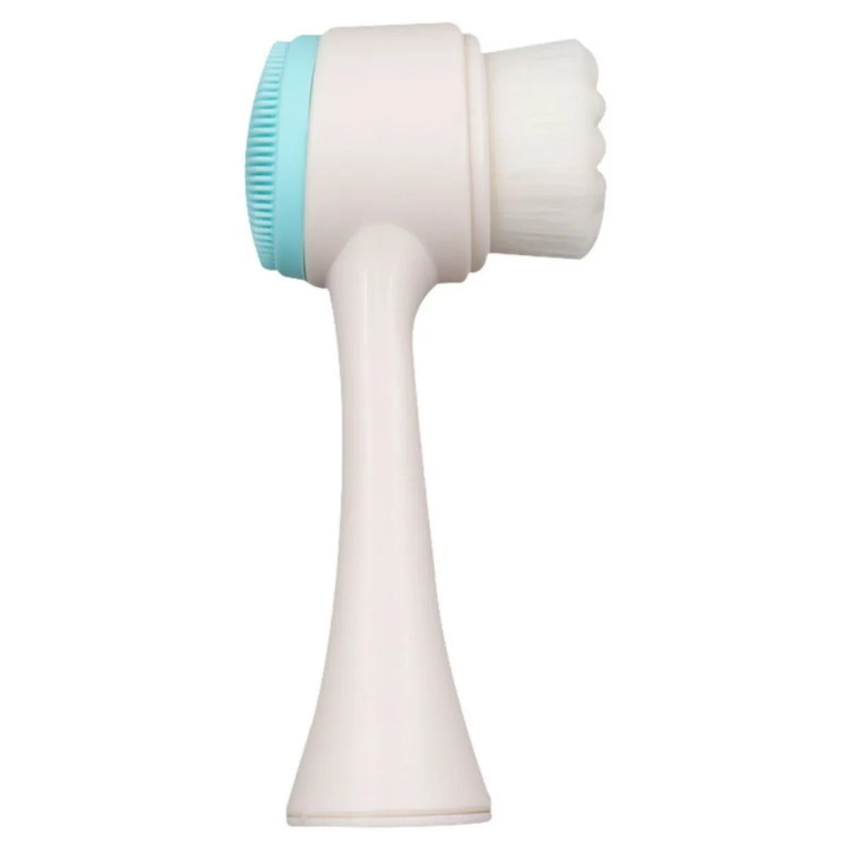 Blue and pink nylon bristle pet paw brush for dogs and cats on a white background.