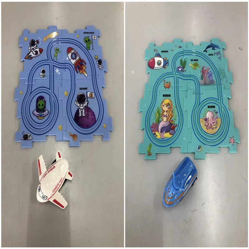 DIY Electric Railroad Speeder Toy for kids with customizable tracks