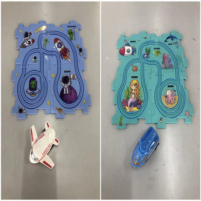 DIY Electric Railroad Speeder Toy for kids with customizable tracks