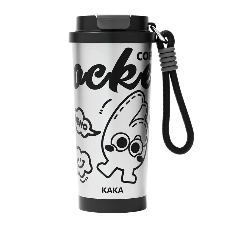Vacuum insulated water bottle with a 500ml capacity, made from 201 stainless steel and available in four colourways, featuring a creative design suitable for daily hydration and on-the-go use.